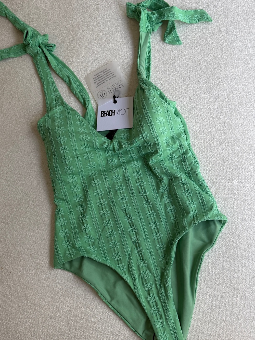 Beach Riot Light Mint Green Textured One-Piece Swimsuit